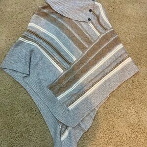 White House Black Market Gray and Brown Knit Shrug